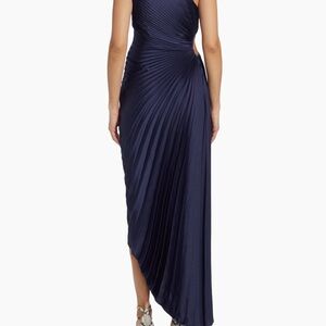 A.L.C. Delfina Asymmetrical Side Cut Out One Shoulder Pleated Dress black size 8